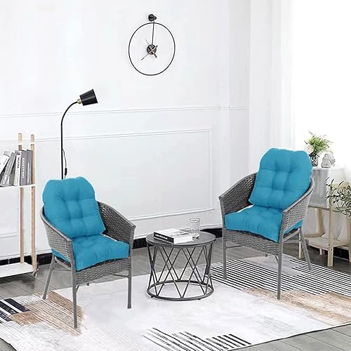 Miniatura 5 de Juego de 2 cojines para silla mecedora, 19 x 19 pulgadas, en forma de U, cojines antideslizantes para asiento de asientorespaldo, cojín suave grueso