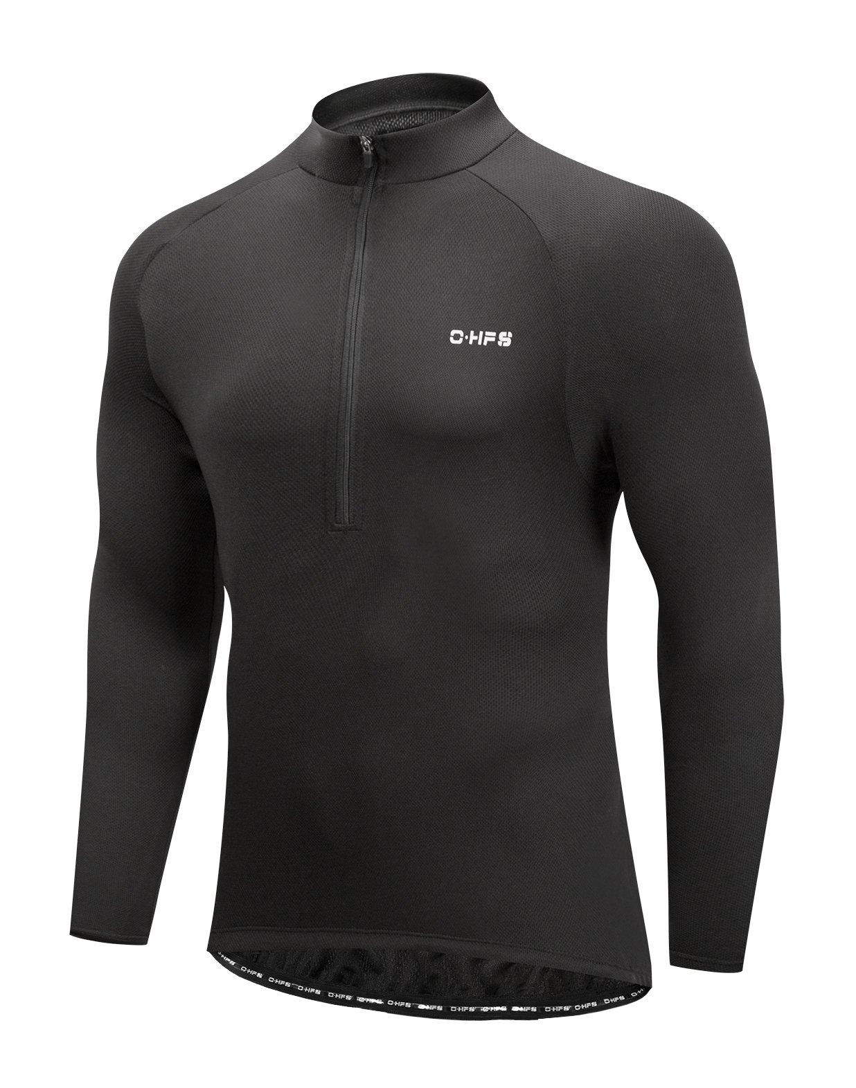 O·HFSMen’s Cycling Jersey, Long Sleeve Bicycle Bike Shirt, Reflective & Quick Dry