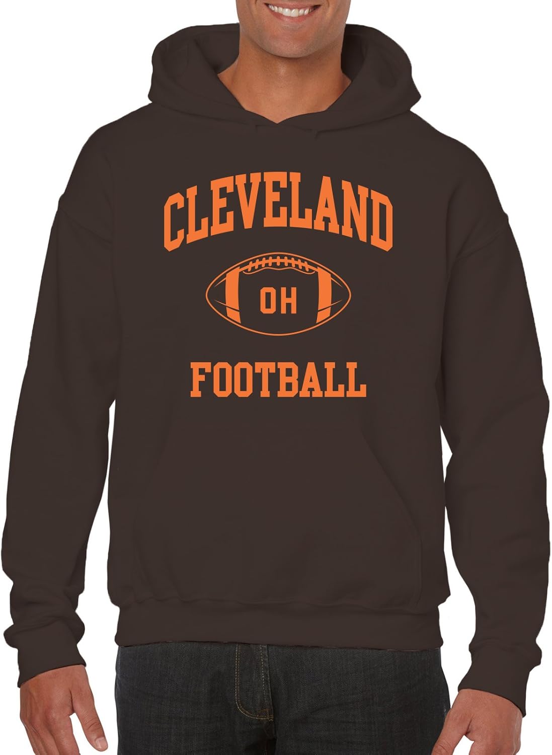 Cleveland Classic Football Arch American Football Team Sports Hoodie - Medium - Brown