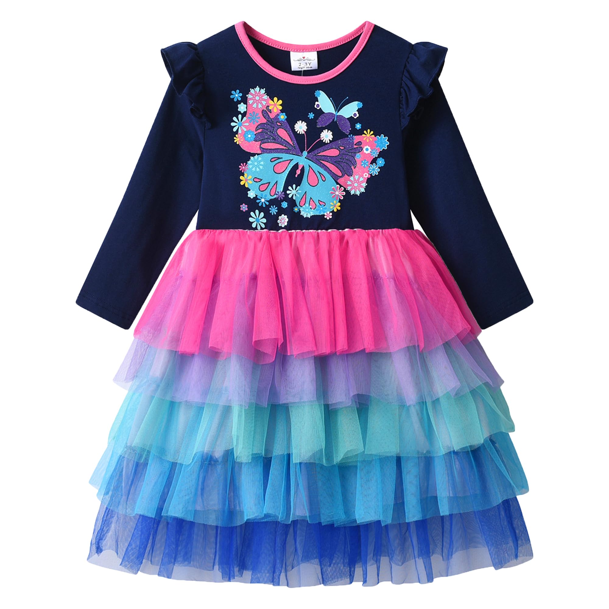 VIKITA Girls Dresses Winter Long Sleeve Birthday Party Tutu Dresses for Girls 3-12 Years