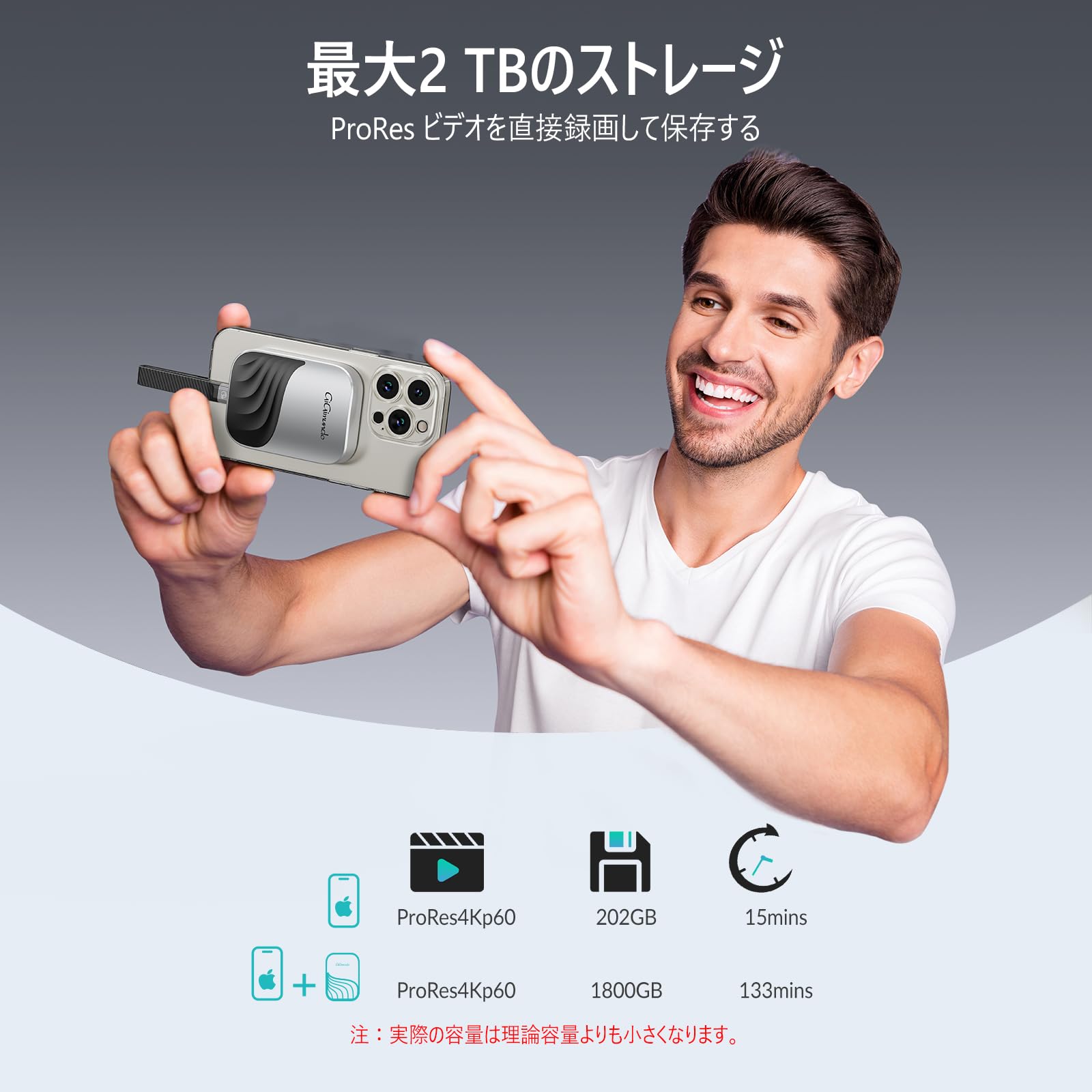 Amazon | GiGimundo M20 2TBマグネット式 ポータブルSSD 2000 MB/s