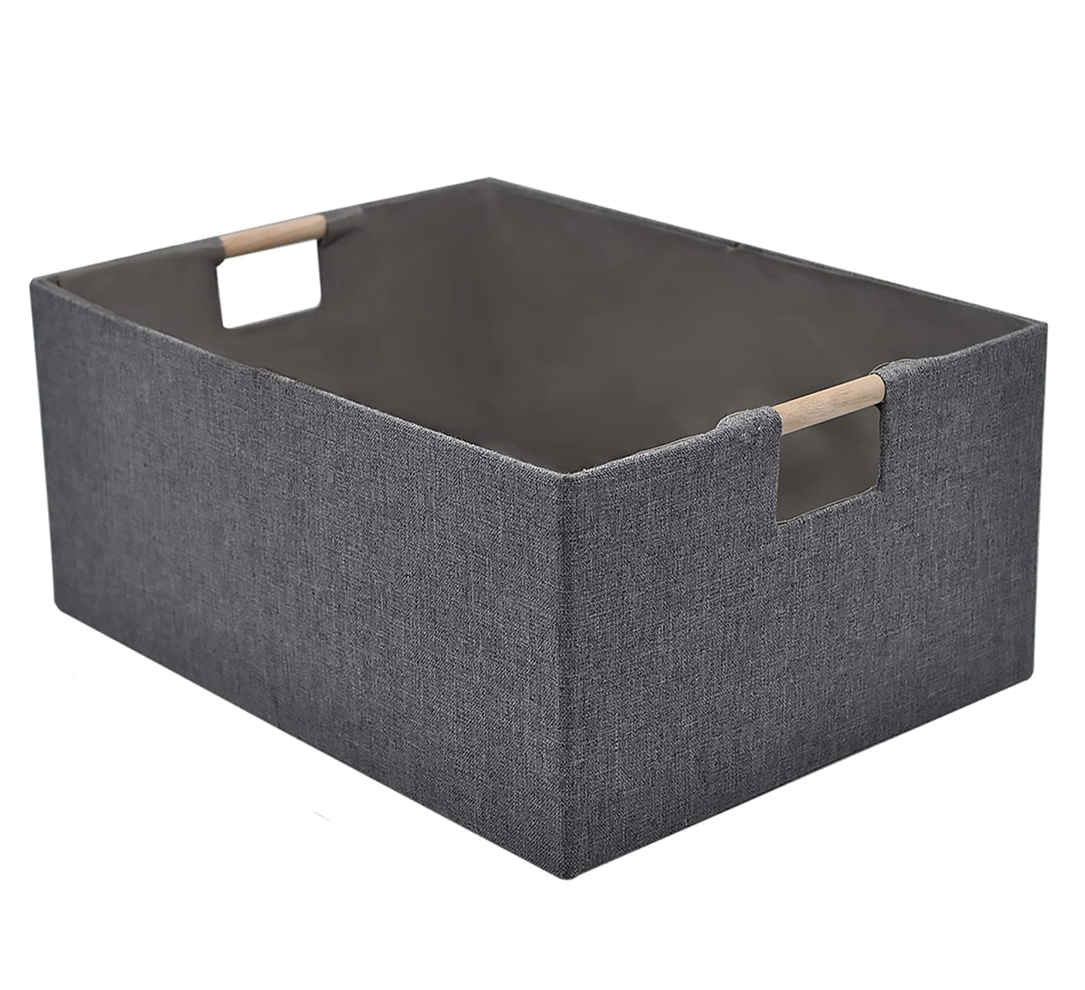 FDTYDecorative Storage Bins 2 Pack with Lids Foldable Storage Bin for Shelves Rectangle Closet Baskets Foldable Toy Box with Handles and Sturdy Cardboard for Nursery Home Office Car Dormroom