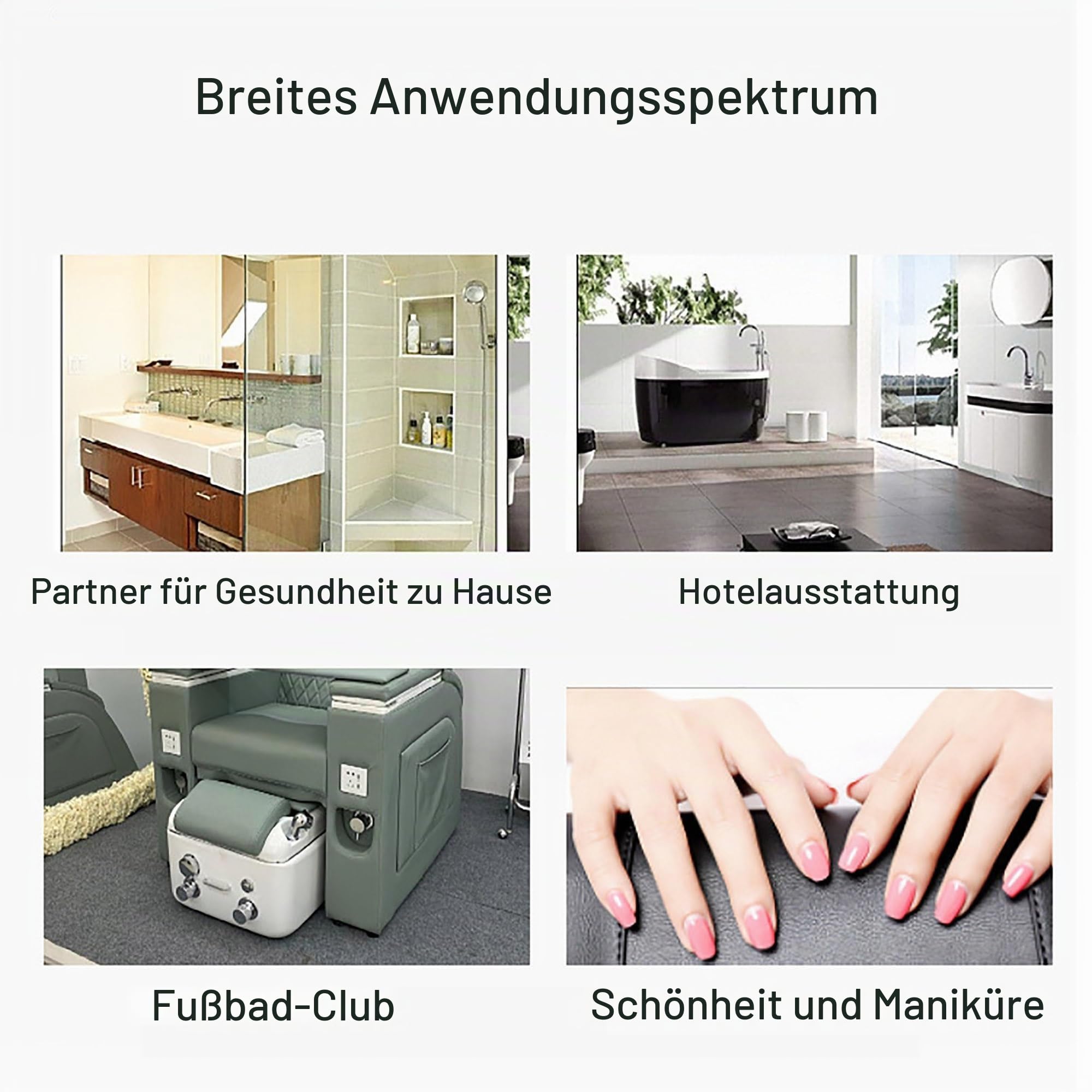 Fußsprudelbad, Quadratische Fußbadewanne aus Acryl, Massage-Fußbad, Pediküre-Schüssel, Pediküre-Fußbad mit Akupunkturpunktmassage, für die Spa-Behandlung zu Hause, Pediküre-Stuhl, Shampoo-Waschbecken