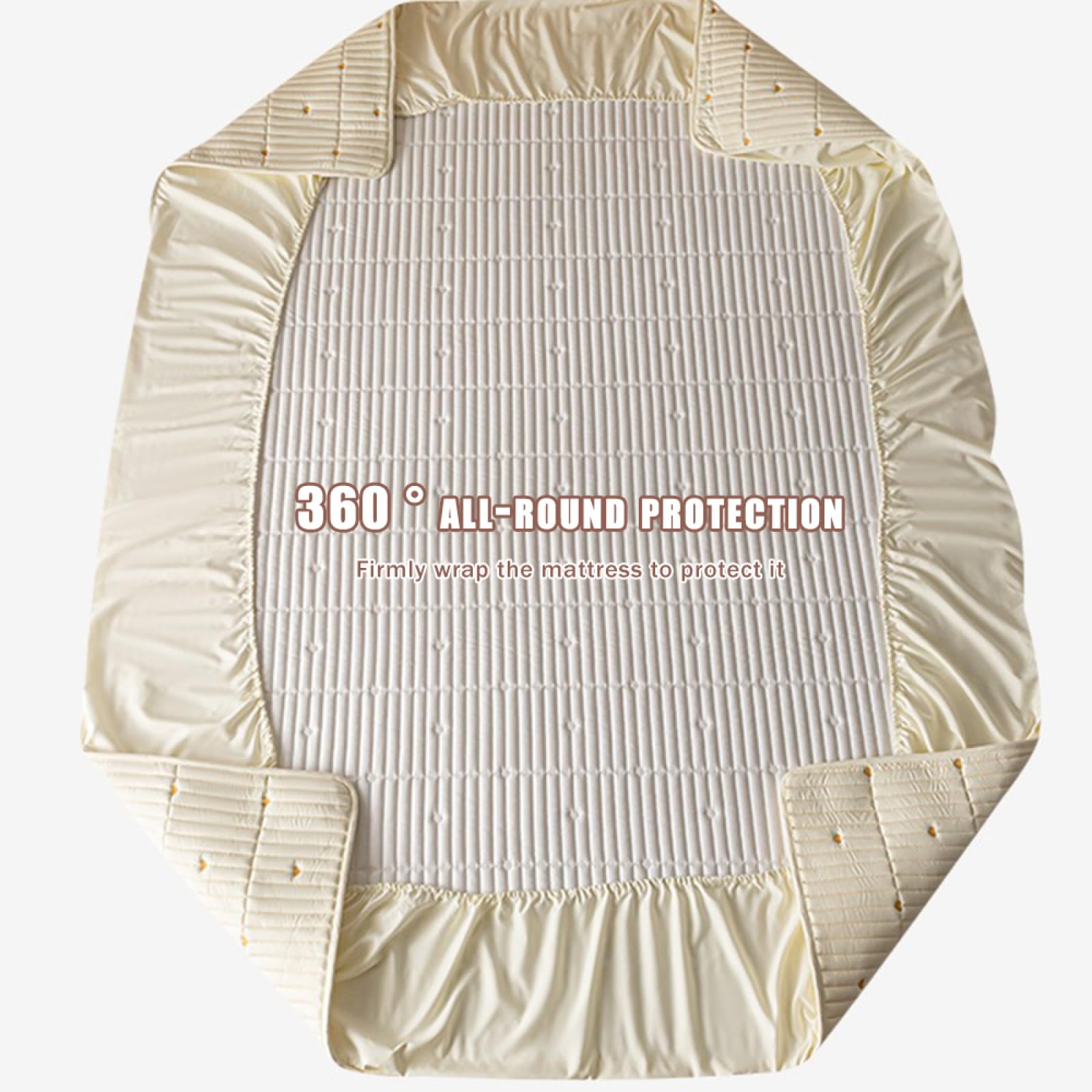 Sábana bajera acolchada de 150 x 190 cm, protector de colchón de tres capas de alta calidad, impermeable, transpirable, funda de colchón doble para máxima comodidad
