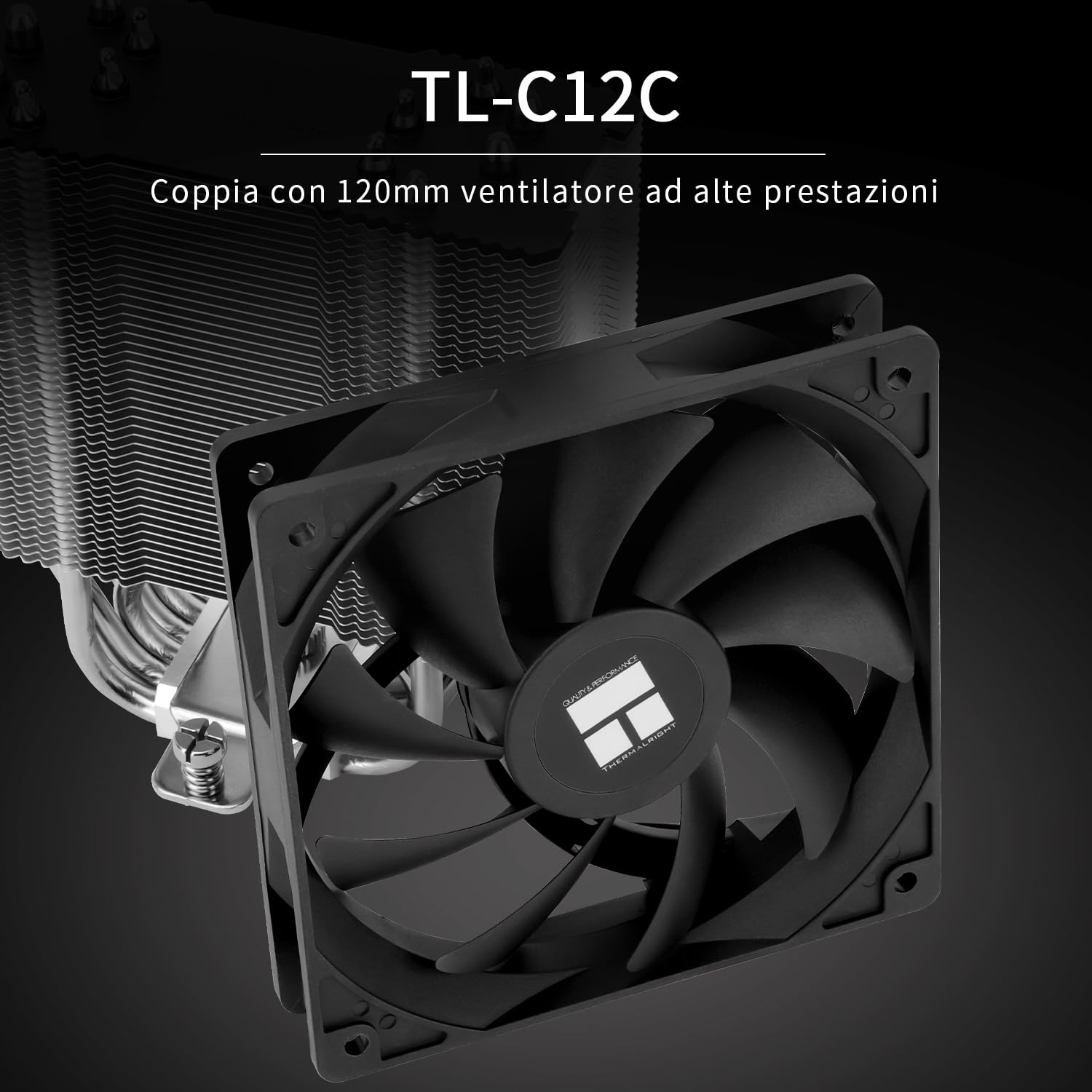 TR Burst Assassin 120 SE Refroidisseur CPU, hauteur 148mm, ventilateur PWM 120mm avec vitesse 1550RPM, 6 caloducs, pour Intel 1700/1851/1150/1151/1200, AM4/AM5, refroidissement PC, noir (BA120SE)