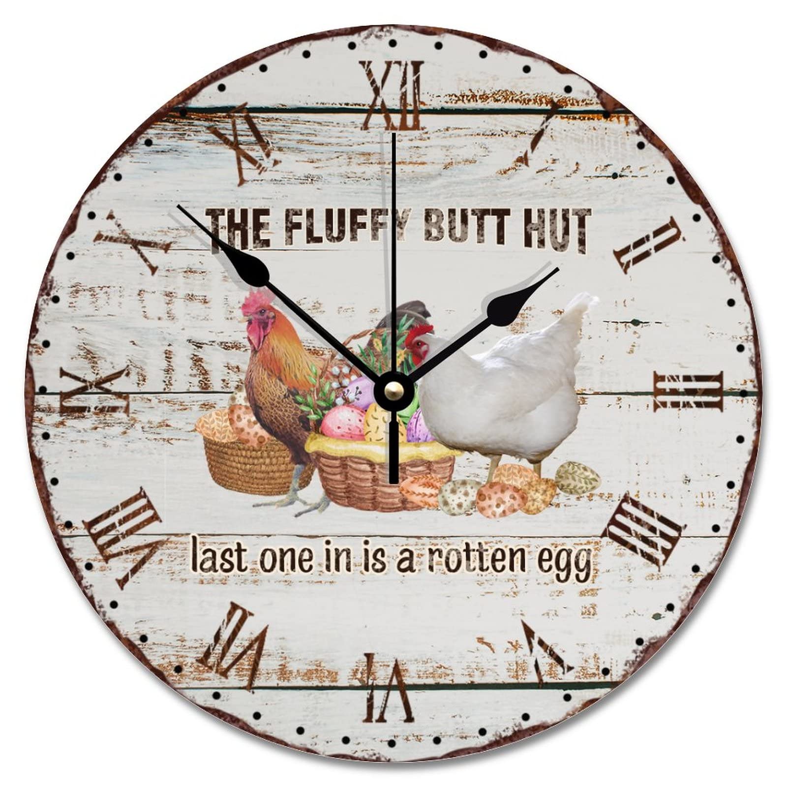Horloge murale vintage coq pour une décoration de salon rustique