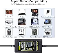 Vista 3 de Adaptador de corriente 12V 5A 4A 3A 2.5A 2A 1A AC DC Cable de alimentación de 0.217x0.083 in para Sceptre Serie EC Monitor, ONN, AOC, Dell, Webcam