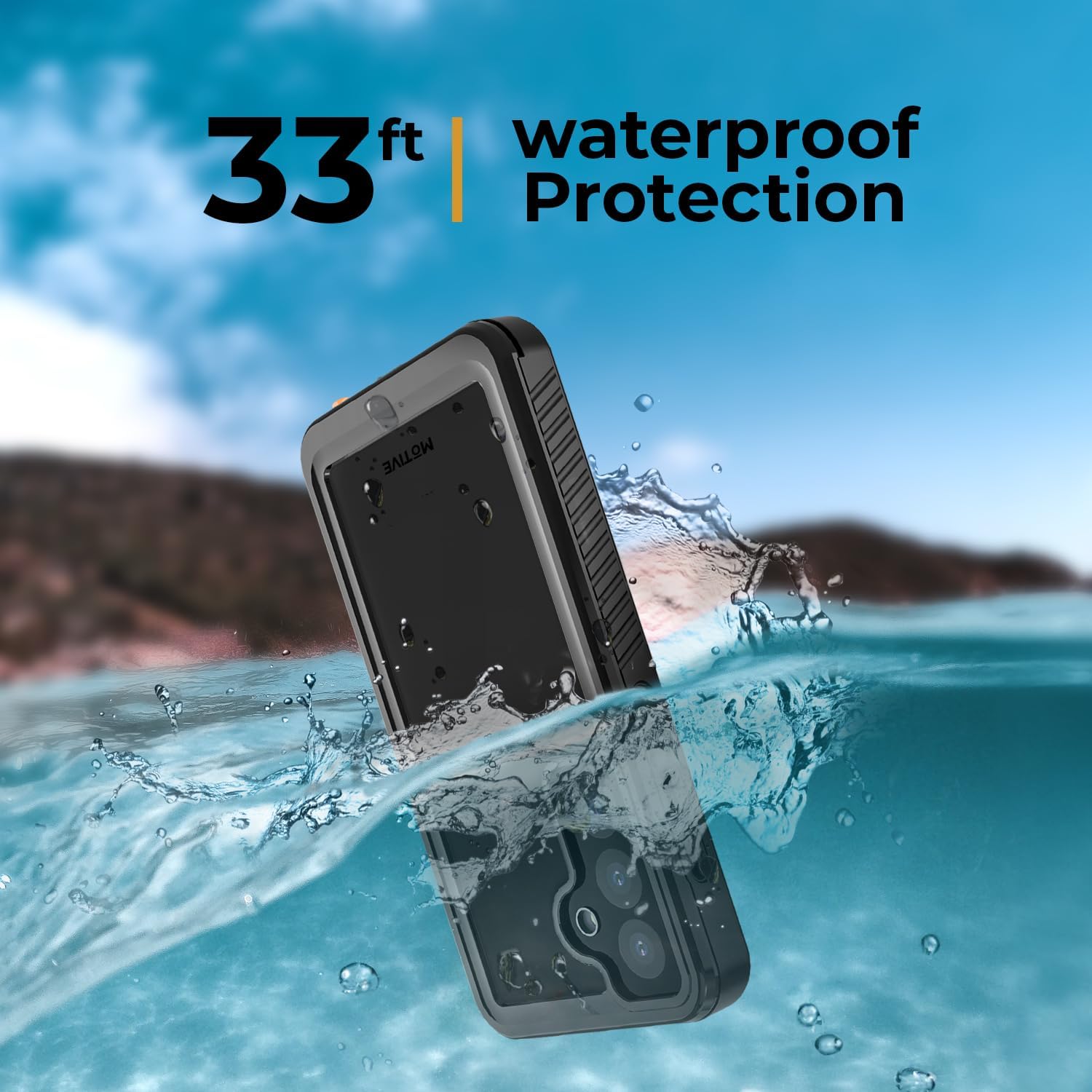 MOTIVE Designed for Samsung Galaxy s24 Plus Waterproof Case, Built-in Lens & Screen Protector, 12 FT Military Grade, Full Body Shockproof, Dustproof, IP68 Underwater, s24 Plus case 5G 6.6” | Black