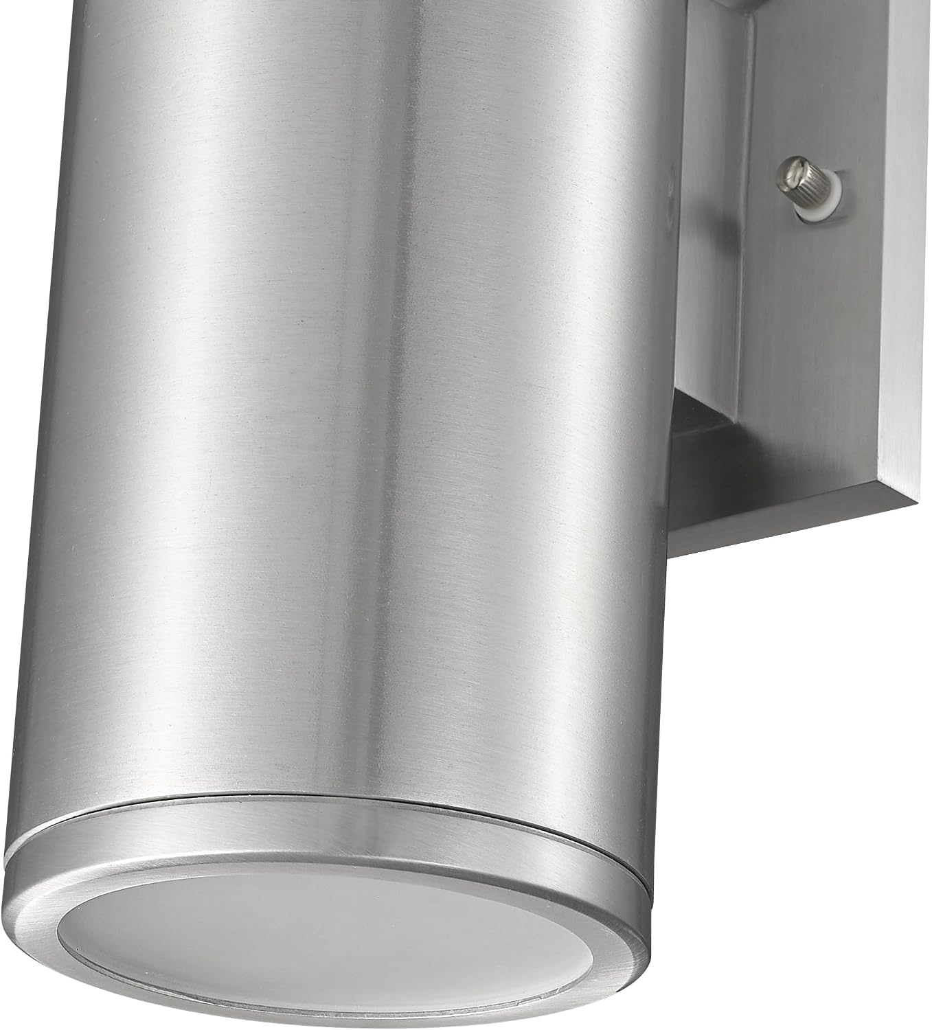 ML Lighting | Vegas Collection | 42002-AL | 2 Light Outdoor Wall Sconce in Aluminum Finish with Frosted Glass Shade | Sleek Contemporary Cylindrical Design for a Focused Perfect Glow