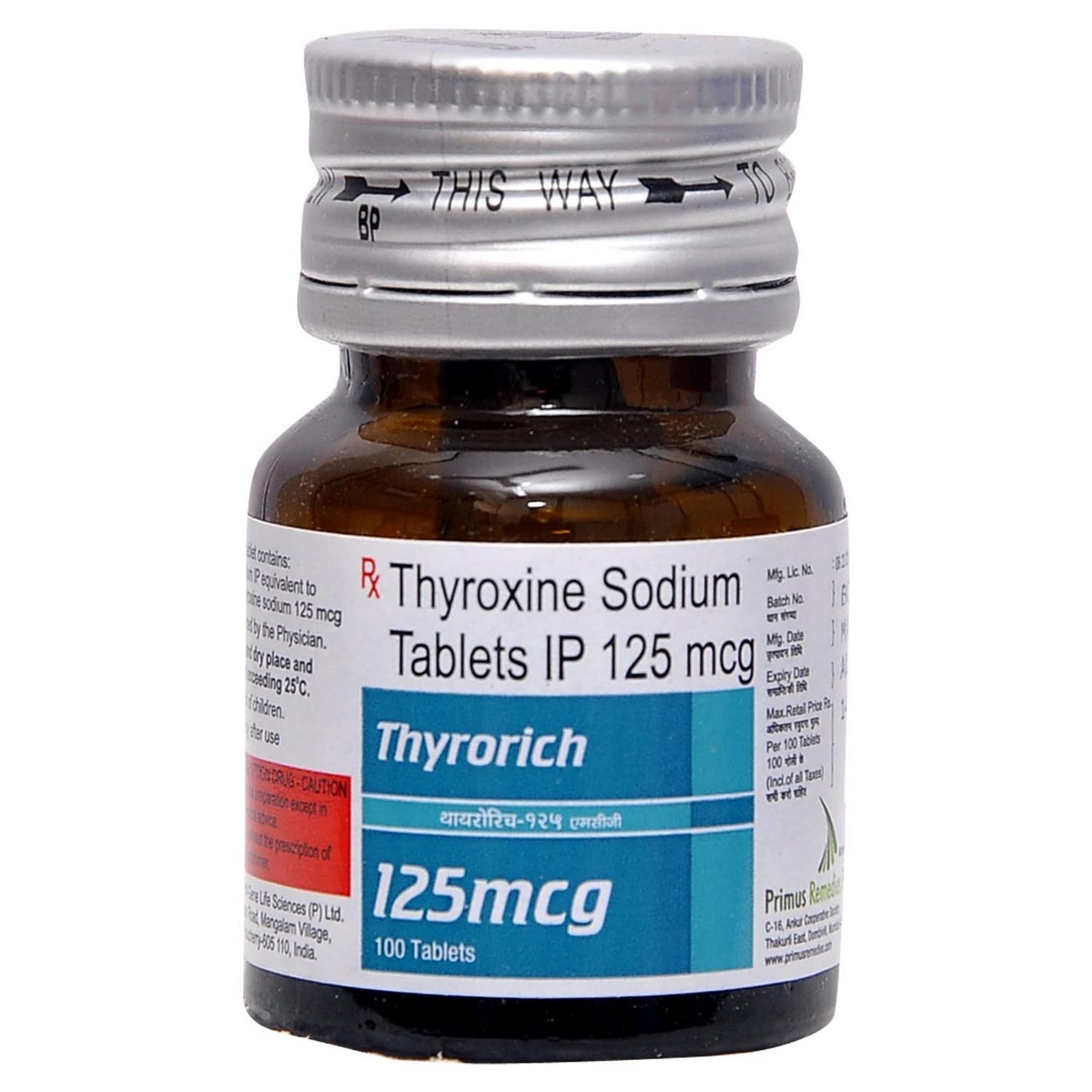 Thyrorich 125Mcg - Bottle of 100 Tablets