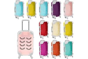 Framendino 12 Pcs Mini Suitcase Gift Box False Eyelash Boxes Storage Organizer