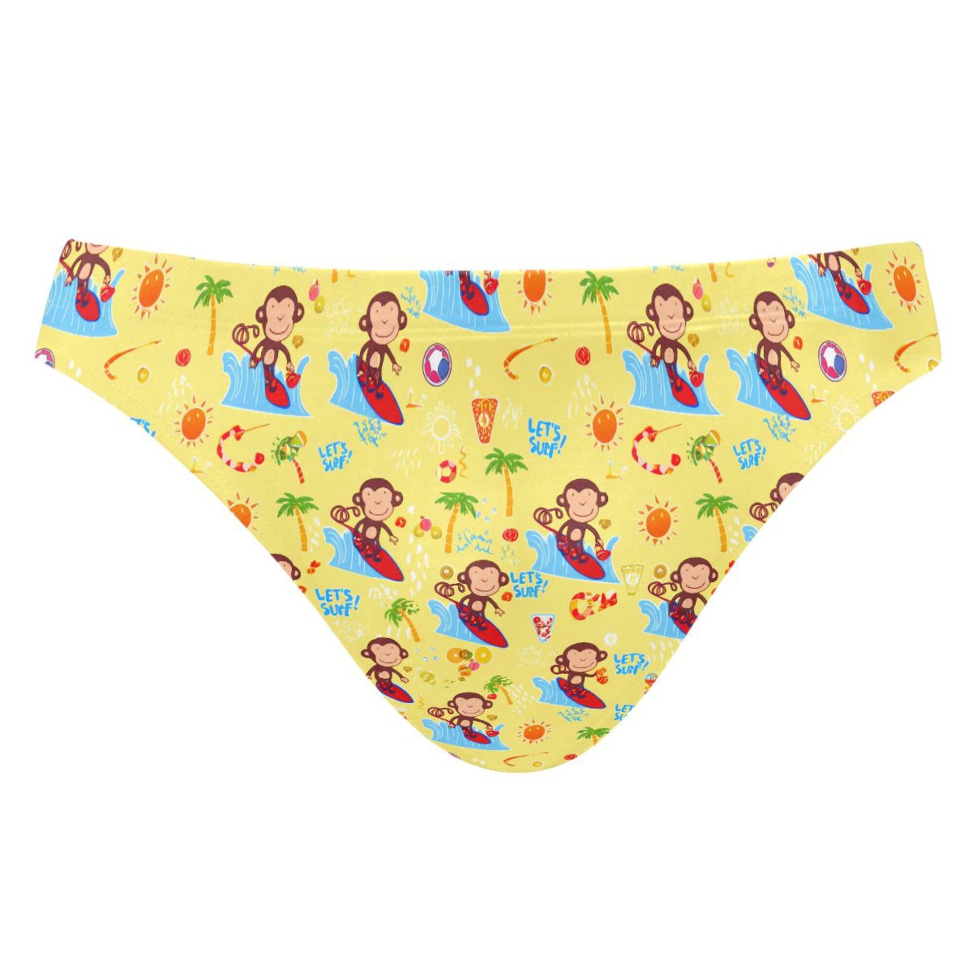 Men's Swim Briefs Cute Monkey Swimsuit Beach Swimwear Bikini M B0404657