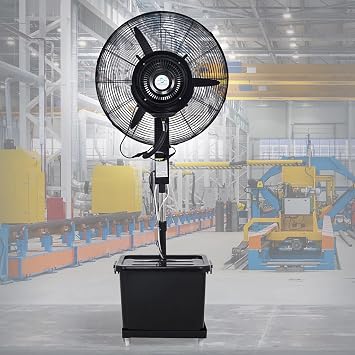 Industrial Misting Fan, Velocity Industrial Mister, Moving Outdoor Fan, Height adjustable, 3 Speed Settings & Ajustable Mist Value, 60 Oscillation, 42L Water Tank81cm/32in