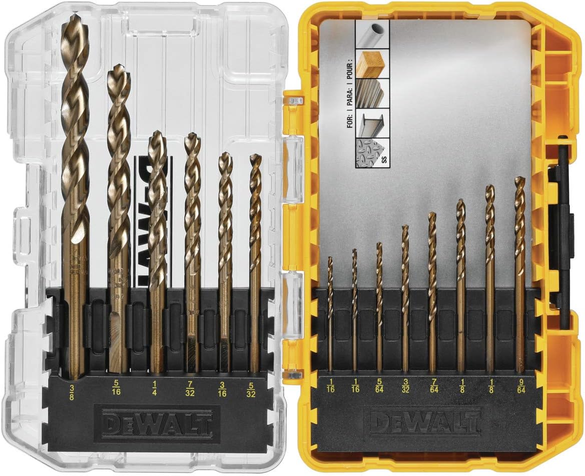 DEWALT Cobalt Drill Bit Set with Pilot Point, 14-Piece (DWA1240), one size