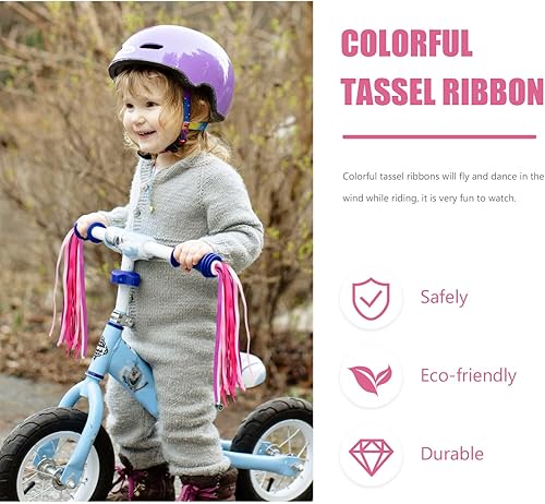 Miniatura 7 de NOLITOY 1 par de bicicletas Streamer niños Scooter borla arco iris vapor niños bicicleta mango cintas Scooter Cintas Grips niños bicicleta cinta