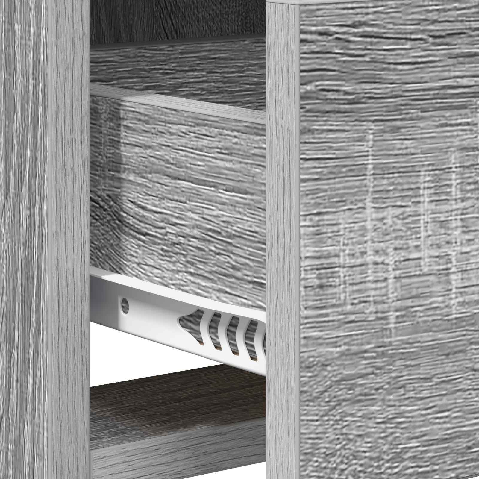 TV-Schrank 100x33x47 cm Grau Sonoma Holzwerkstoff | Metallgriffe, rechteckiges Design, mehrere Fächer, pflegeleicht mit feuchtem Tuch