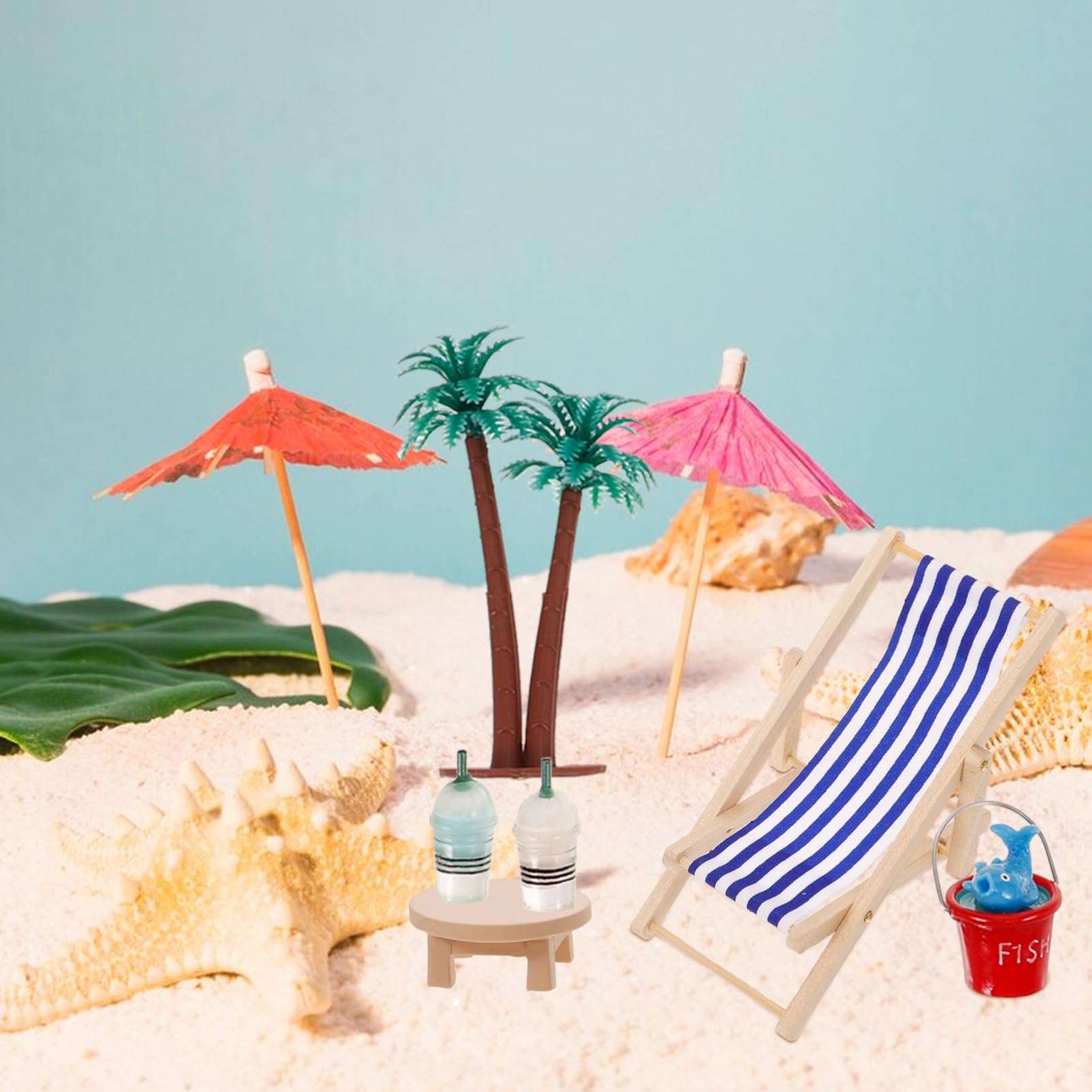 Yardwe 1 Juego Miniatura de Playa de Verano Kit de Decoración para Casa de Muñecas Accesorios de Playa para Miniatura y Proyectos DIY