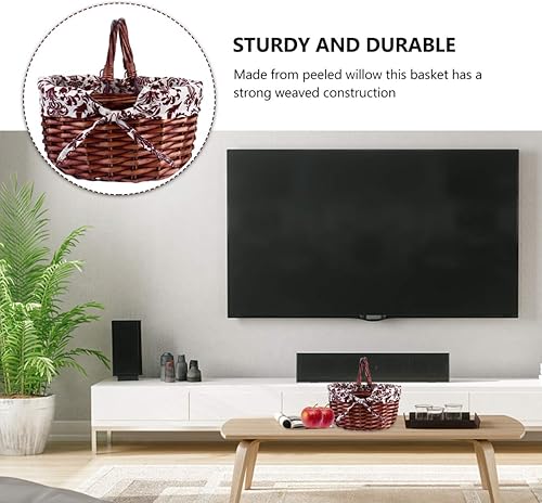 Miniatura 3 de DOITOOL Cesta de picnic de sauce con forro y asa, tejido a mano, huevos de Pascua y cesta de caramelo, cesta de regalo, cesta de escritorio, cestas