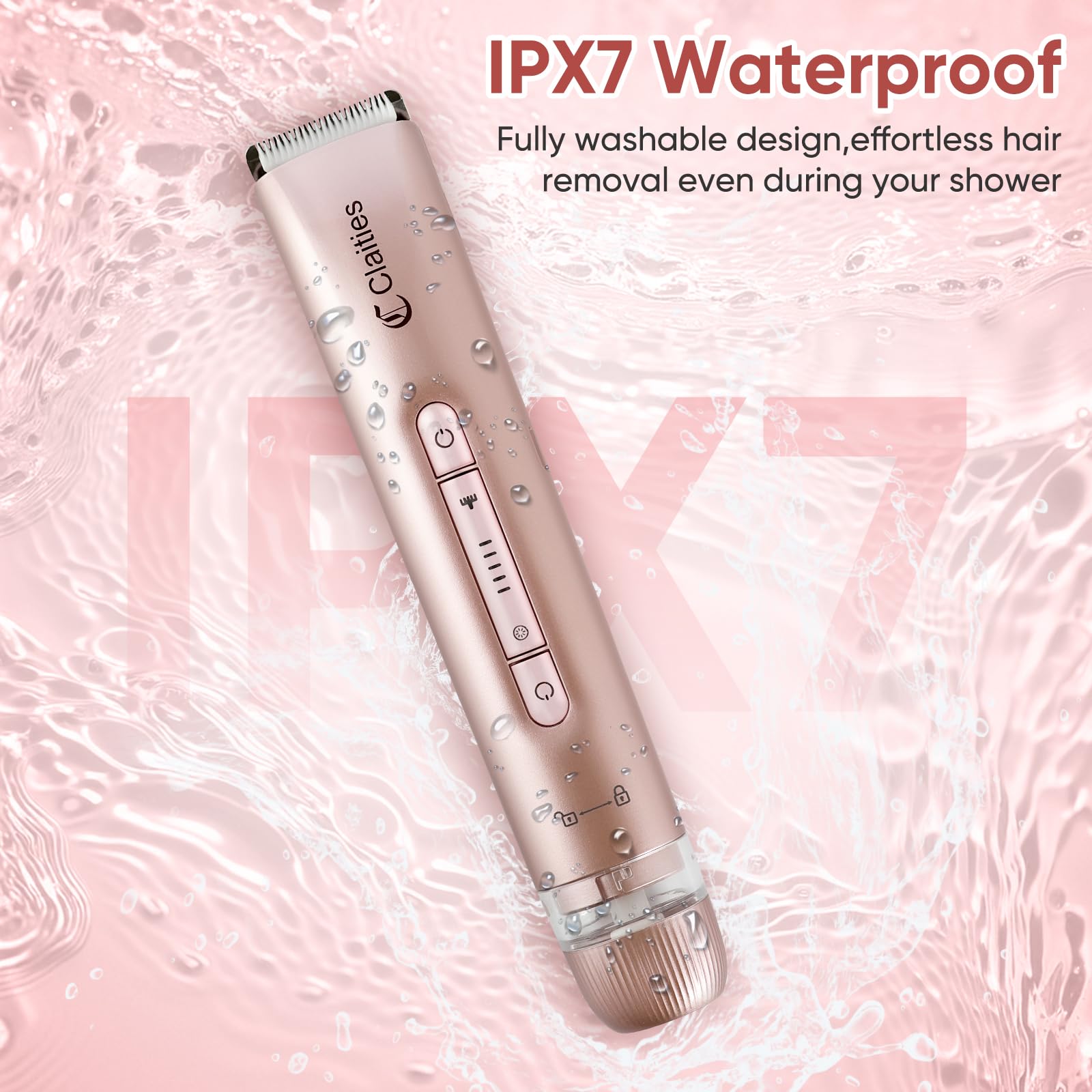 Rasoir électrique 2 en 1 pour femme à double tête IPX7 étanche pour utilisation humide et sèche - Tondeuse pour poils du corps et du visage - Pour bikini, aisselles, jambes, bras, corps et visage