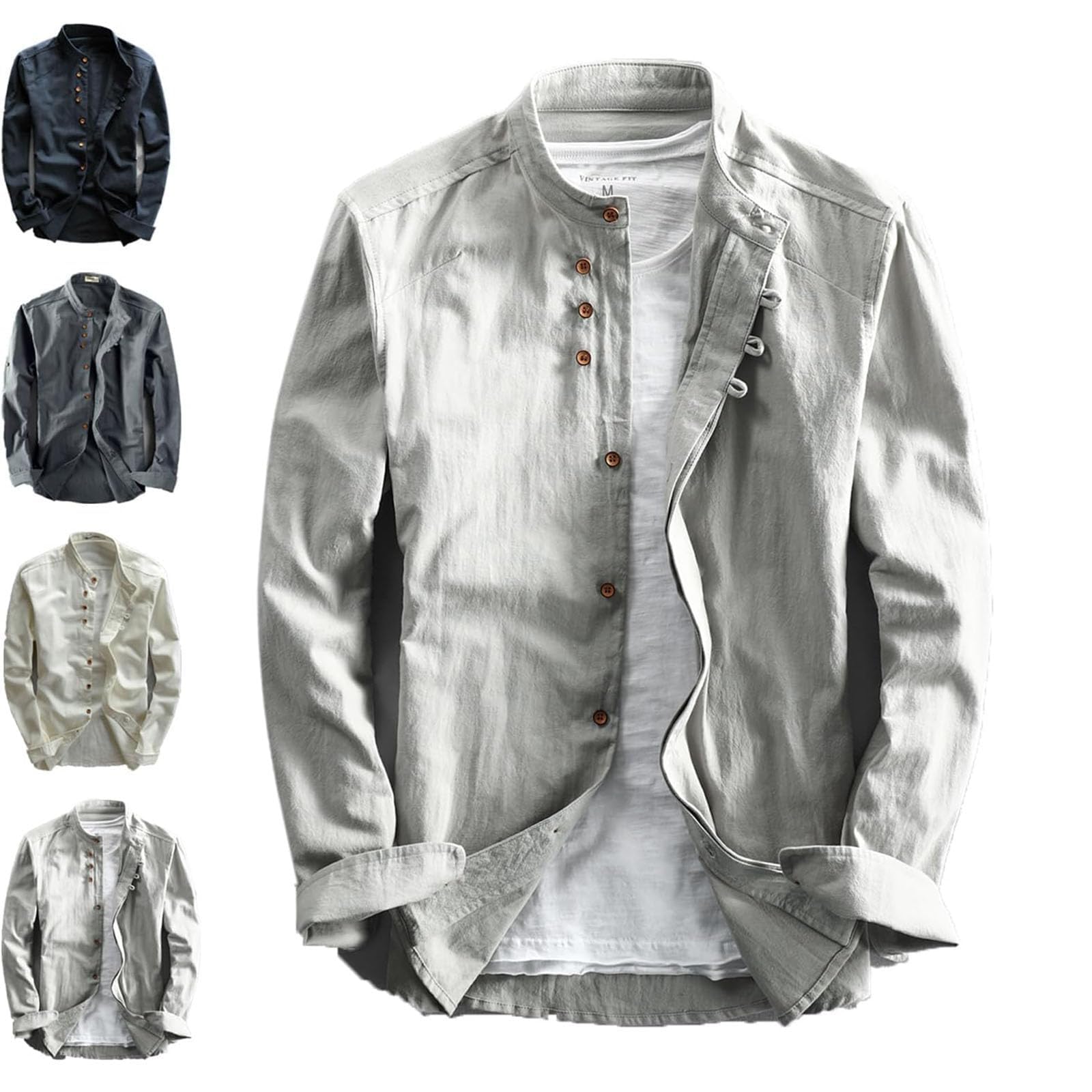 Soulona Shirt,Soulona Katana Shirt, Premium Soft Linen Japan Style Shirts, Men's Button Long Sleeve Shirts