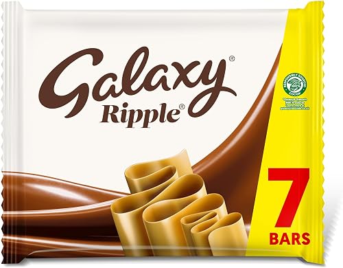 Galaxy Ripple Milk Chocolate Bars Multipack 7 x 30g – Milk Chocolate Bars Multipack, Smooth Chocolate Bars with Light Ripple Centre, Chocolate Snacks, Sharing Chocolate & Chocolate Gift