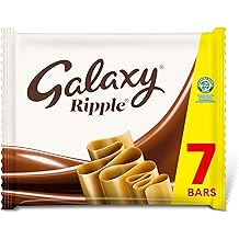 Galaxy Ripple Milk Chocolate Bars Multipack 7 x 30g   Milk Chocolate Bars Multipack, Smooth Chocolate Bars with Light Ripple Centre, Chocolate Snacks, Sharing Chocolate & Chocolate Gift