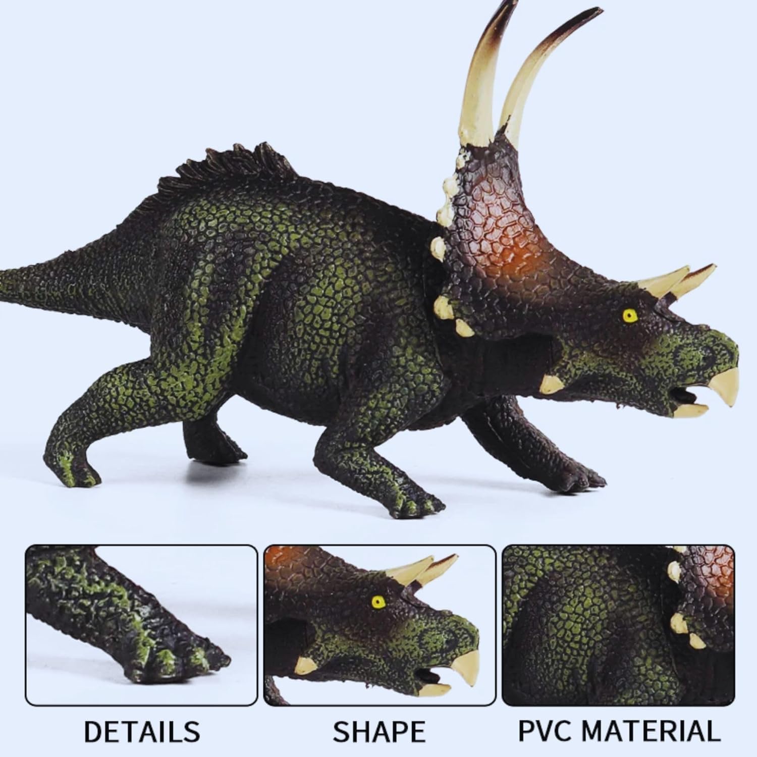 Elecart Dinosaurs Realistic Triceratops Dinosaur Figure Dino Toy, Highly Durable for Education and Fun β Dinosaur Toys, Gifts for Ages 4+ (Diabloceratops) 1