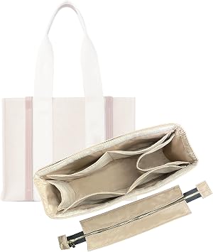 Divitize Premium Purse Organizer compatible with Chloe Woody Tote Insert, Handmade Waterproof Nylon Insert fits Small/Medium/Large Tote, Perfect Fit Camel, For Medium Woody