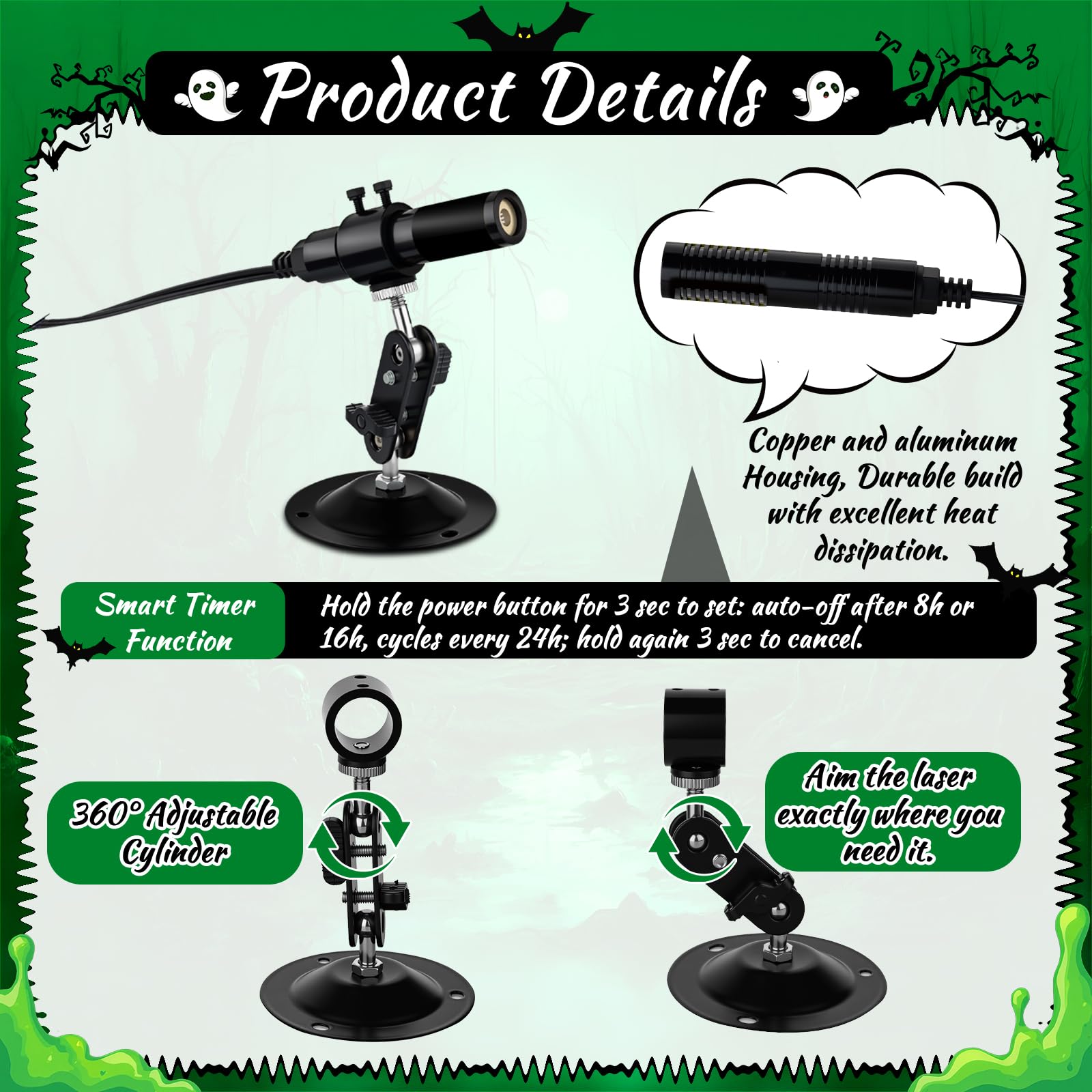 Green Laser Swamp Projector - Halloween Decoration -2