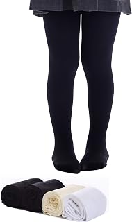 Top Fit Socks Girls' Microfiber Tights: Opaque Solid Seemless Footed Leggings