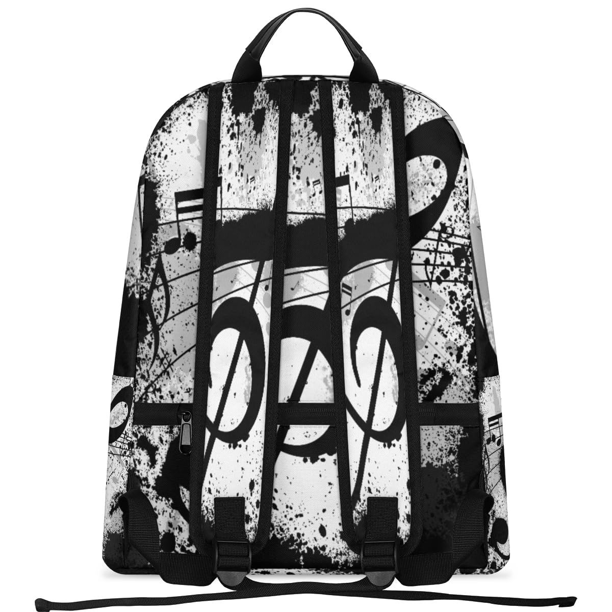 TropicalLife Noten-Rucksack für Herren, Damen, Kinder, Mädchen, Jungen, schwarzer Musiknoten-Rucksack, großes Fassungsvermögen, 23,5 l, Rucksack, Schule, Büchertasche, Reisen, lässig, Laptop-Tasche,