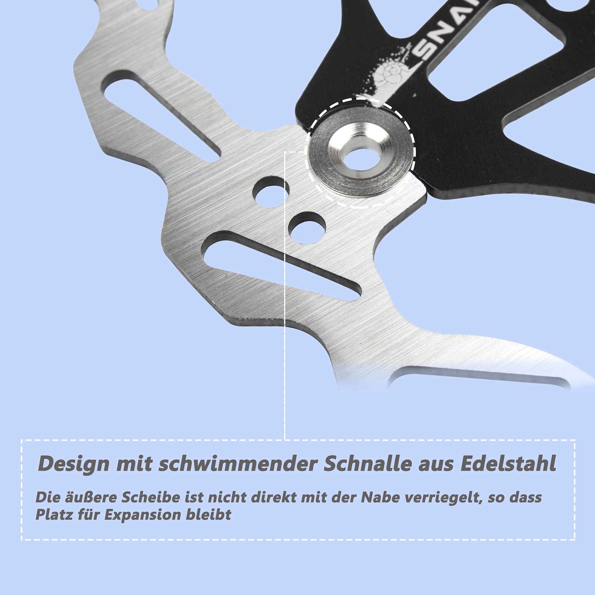 CHICIRIS Rotore Freno A Disco 160 Mm Per Scooter Elettrico E Mountain Bike, Acciaio Inox, Foro Interno 34 Mm, Leggero E Resistente