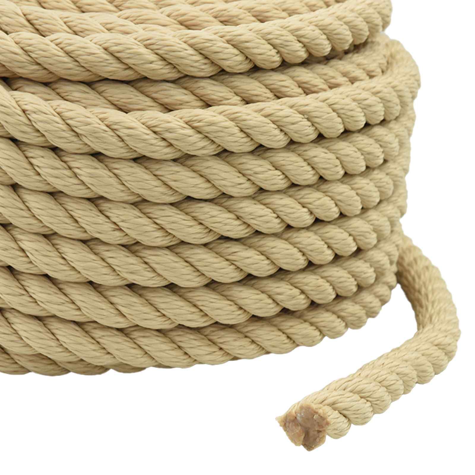 Cuerda de barco 50 m 2 cm natural PP | Flotador ligero, nudo fácil, para vela, camping, tender la colada, resistente a la intemperie