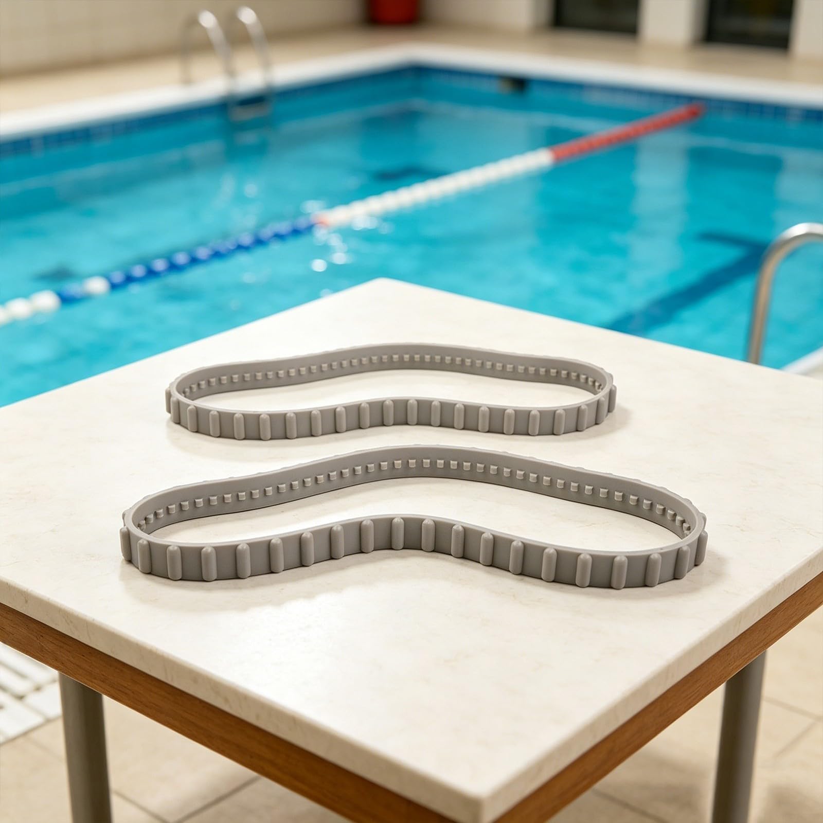 Kit cuscinetto e binario per robot da piscina, 7 pezzi per Hayward | Set da 7 pezzi, per 4 cuscinetti, 2 binari, ripristina il movimento, prolunga la vita del robot, gomma plastica bianca