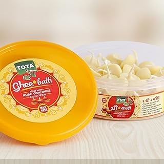 TOTA Pure Cow Ghee Diya Cotton Wicks for Puja - 50 pcs Ghee Batti with Diya | Wax Free Desi Ghee Diya Wicks – Pack of 1