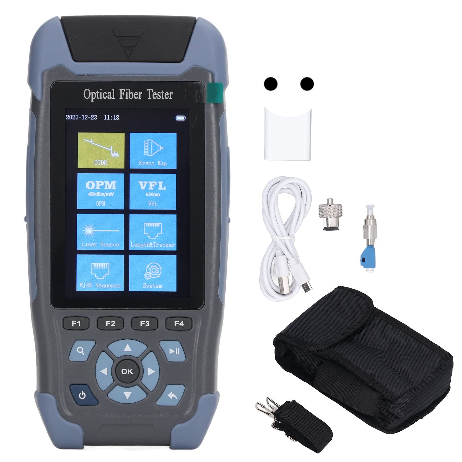 SinLoon Misuratore di potenza in fibra ottica Tester per cavi di rete portatile FC/SC/ST Tester per fibra ottica con interfaccia universale Localizzatore visivo di guasti da 2 MW Illuminazione a LED