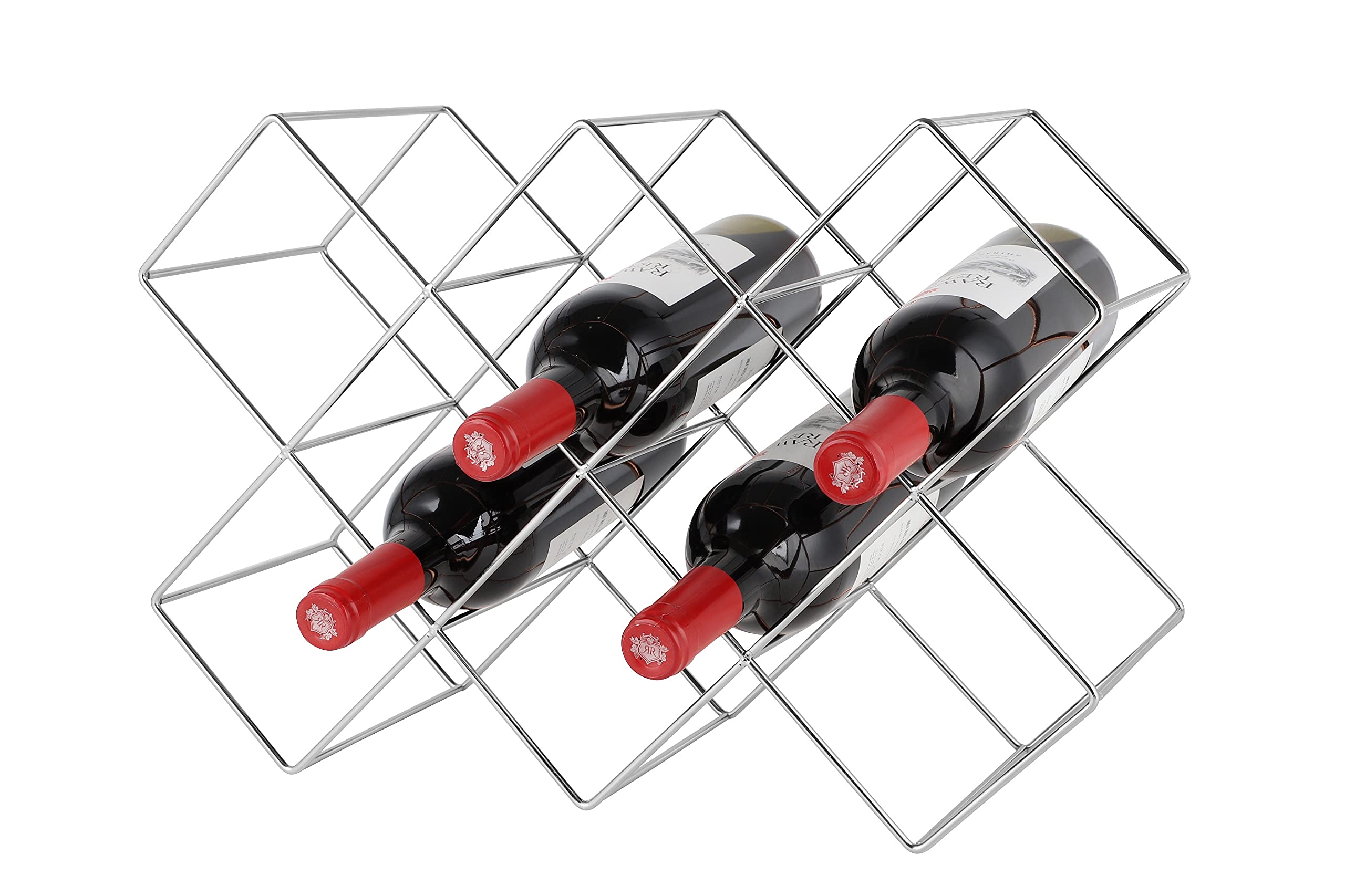 Casier À Vin De Bureau, Casier À Bouteilles De Vin De Comptoir Casier À Vin En Métal Noir