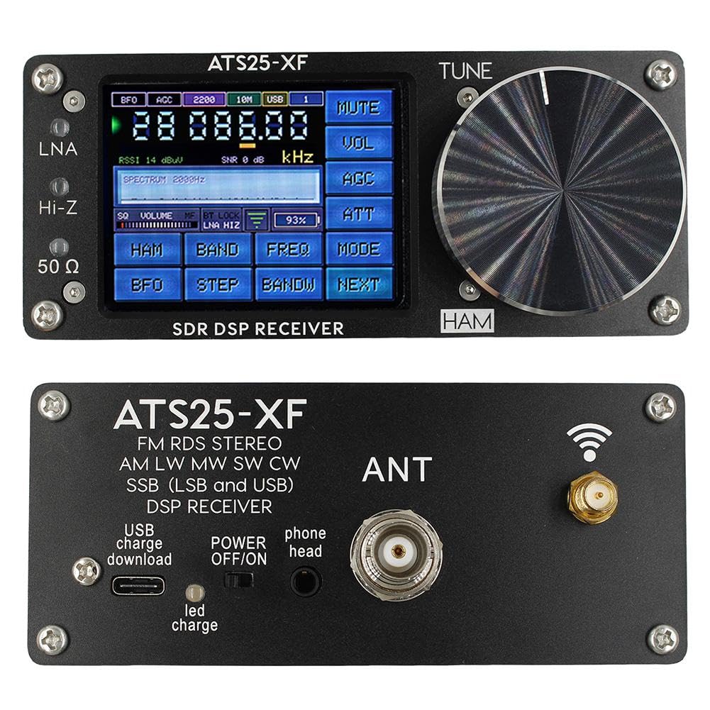 ATS25-XF Si4732-A10 V4.2 Tragbares Radio mit AM/FM-, CW-, FT8-, RTTY-, PSK- und Hell-Dekodierungsfunktion, WLAN, FM, LW, AM, SSB, RDS, DSP-Vollbandempfänger mit 2 Donut-Antennen