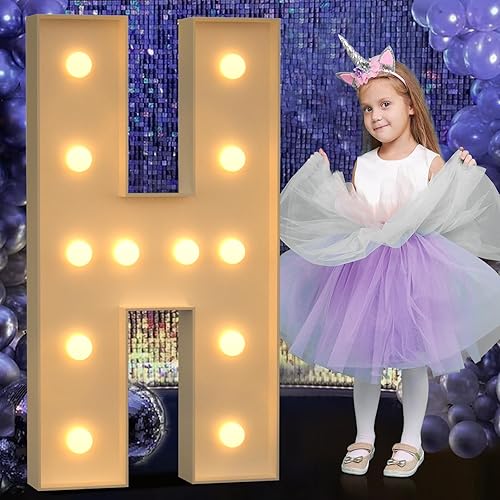 Miniatura 343 de Números iluminados grandes de 4 pies, números de marquesina 2 para decoraciones de cumpleaños de 21 para niños y niñas, números gigantes iluminados