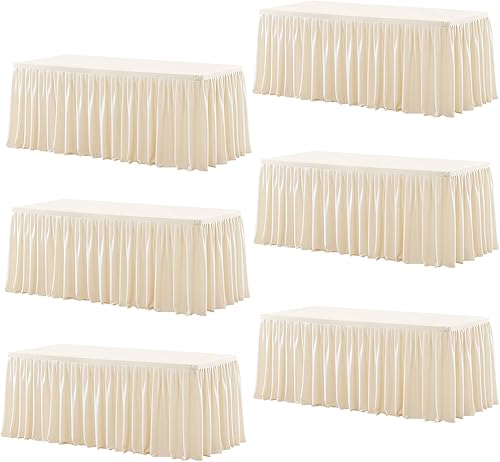 Miniatura 114 de Wish Care Paquete de 2 manteles rectangulares negros para mesas de 6 pies, manteles ajustables de poliéster elásticos 6T para fiestas, bodas, ferias