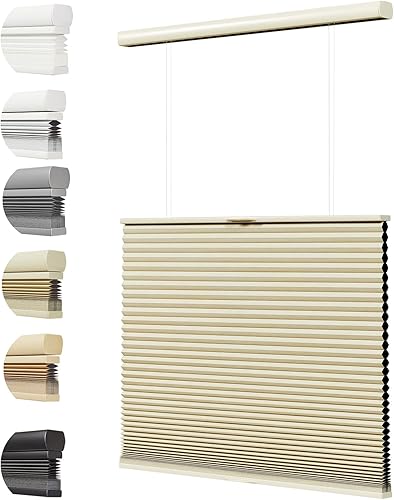 Persilux Persianas celulares inalámbricas de arriba hacia abajo, abajo hacia arriba, opacas con panal para ventanas, persianas celulares y persianas