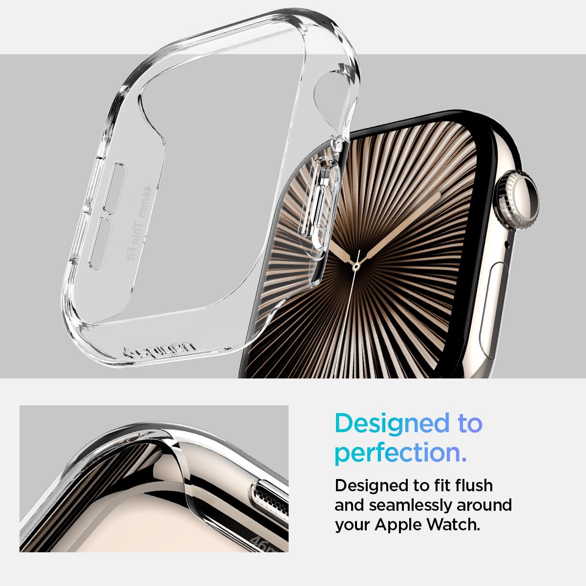 Spigen Protective Case for Apple Watch Series 11/10 46mm, Ultra Slim, Lightweight(Thin Fit) - Crystal Clear — Amazon image 7