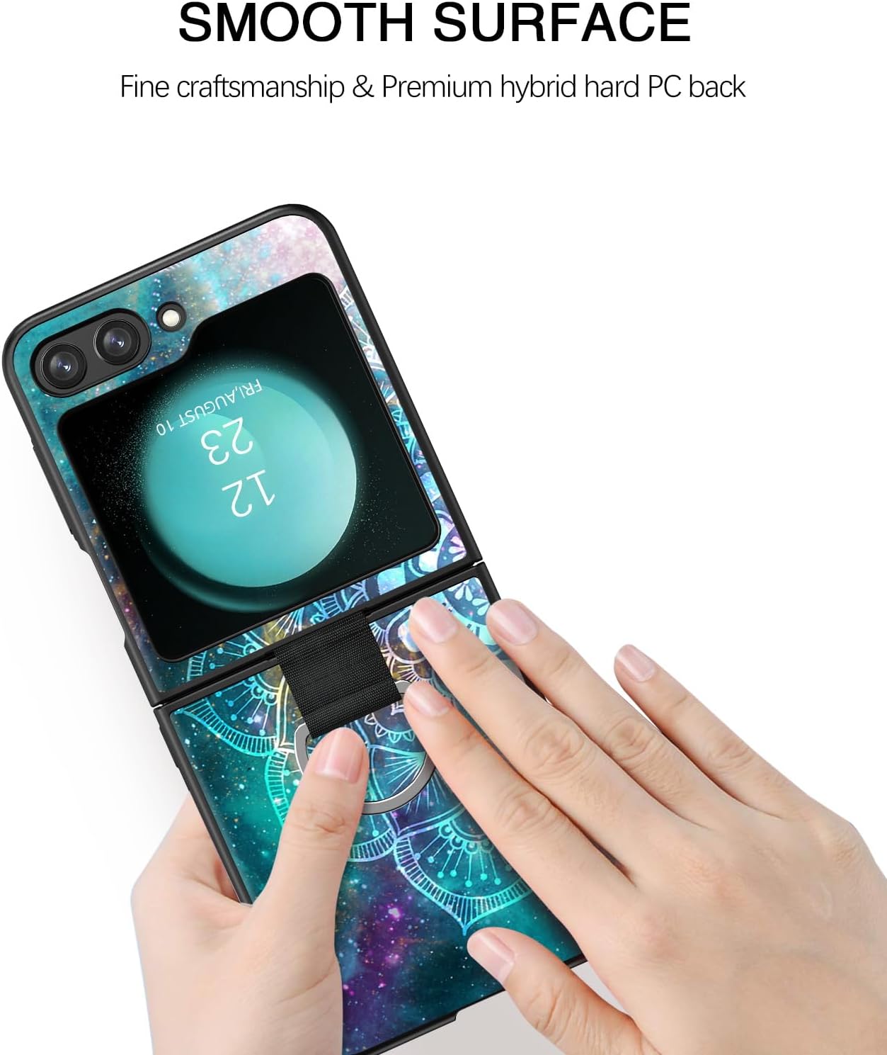 BENTOBEN for Samsung Galaxy Z Flip 5 Case, Slim Fit Glow in The Dark Soft Flexible Bumper Protective with Ring Shockproof Non-Slip Case Cover for Galaxy Z Flip 5 6.7“ 2023, Mandala in Galaxy