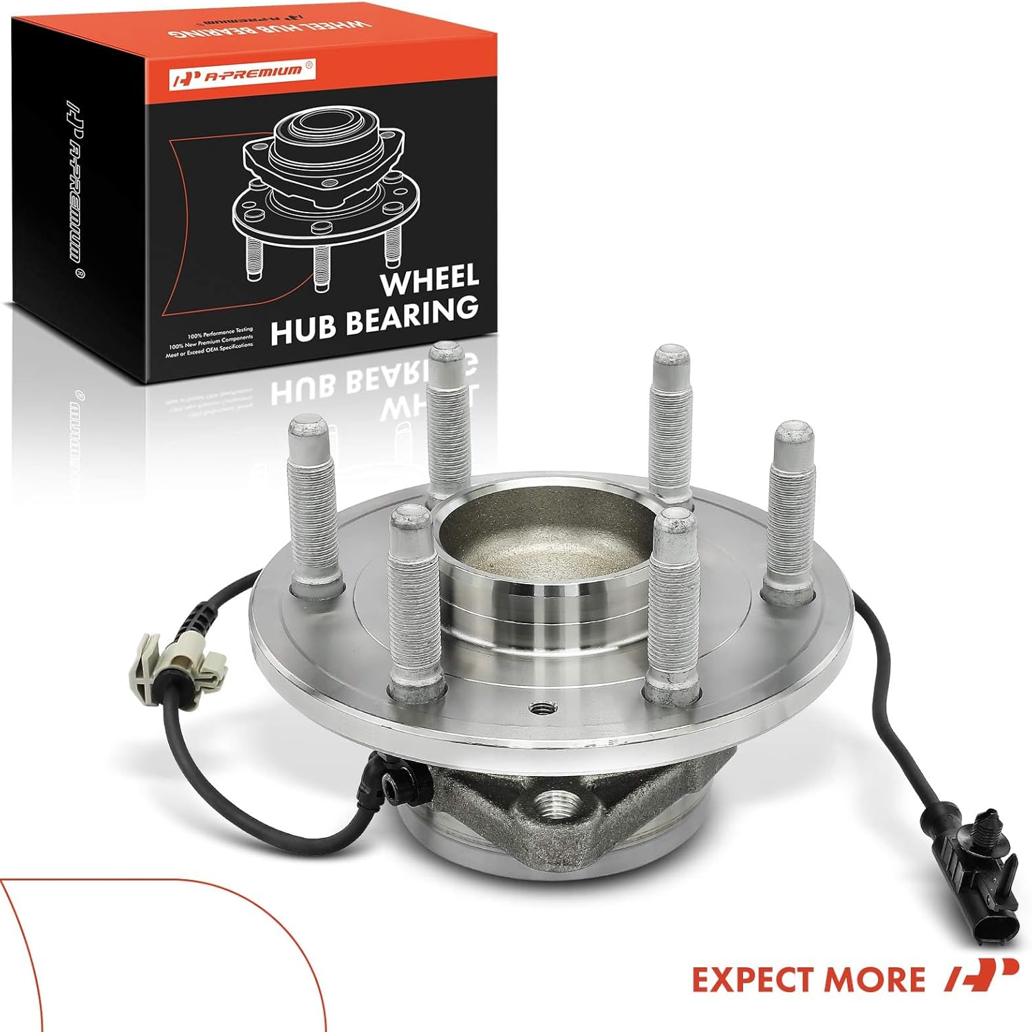 A-Premium Front Wheel Bearing and Hub Assembly with ABS & 6-Lug Compatible with Chevy & GMC & Cadillac - 2007-2014 - Silverado 1500, Sierra 1500, Tahoe, Yukon XL 1500, Escalade, RWD Only - Image 9