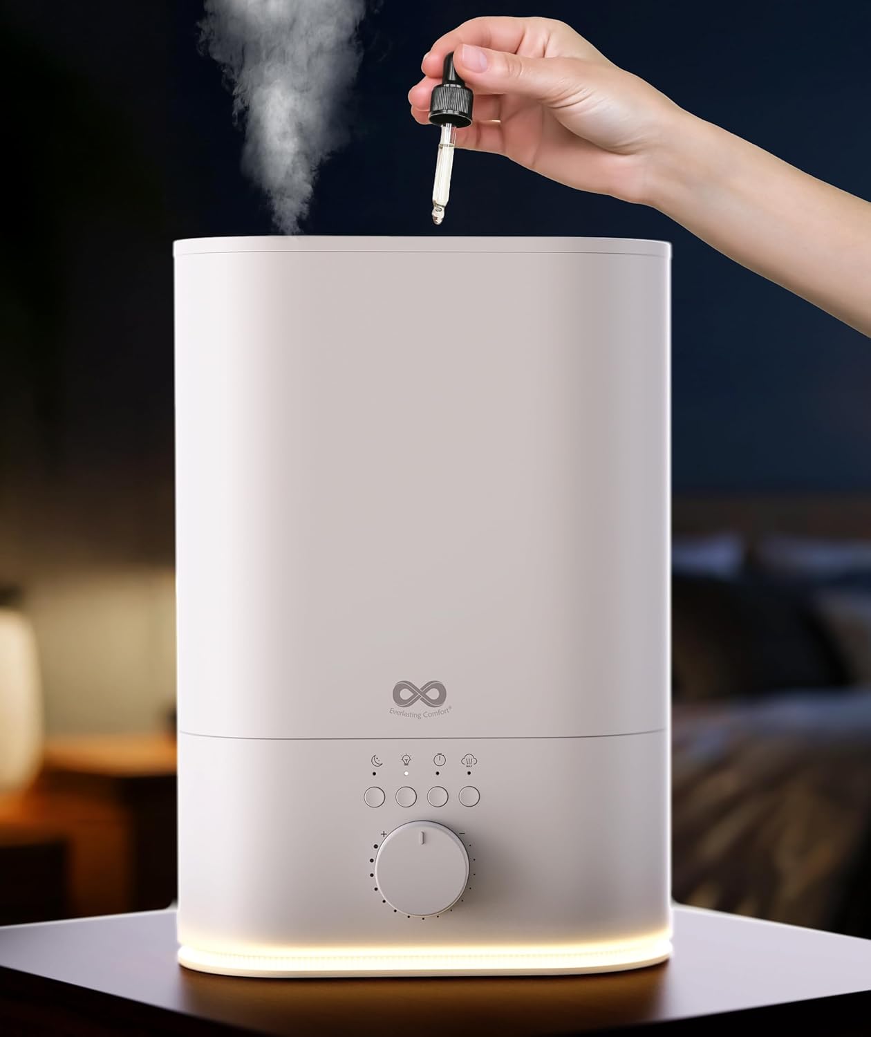 Everlasting Comfort 6L Humidifier Large Room, High Mist Output 50+ HR Runtime Ultrasonic Top Fill Humidifiers for Bedroom, Easy to Use & Clean for Home, Baby Humidifier, Plants, Congestion, Indoor A. Top Fill