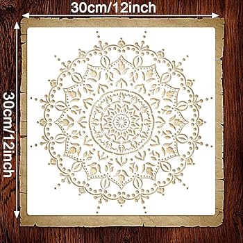 Stencil Mandala 16 Pezzi Riutilizzabili - 15x15 Cm Per Decorare Pareti, Legno, Mobili - Fai Da Te