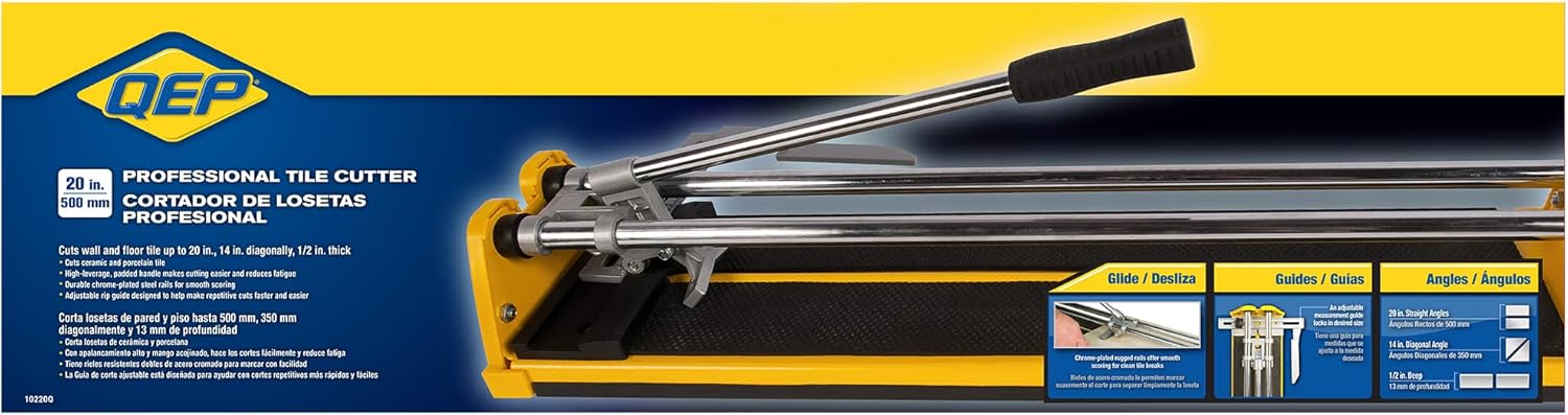 QEP 10220Q 20" Ceramic & Porcelain Tile Cutter with 1/2" Cutting Wheel