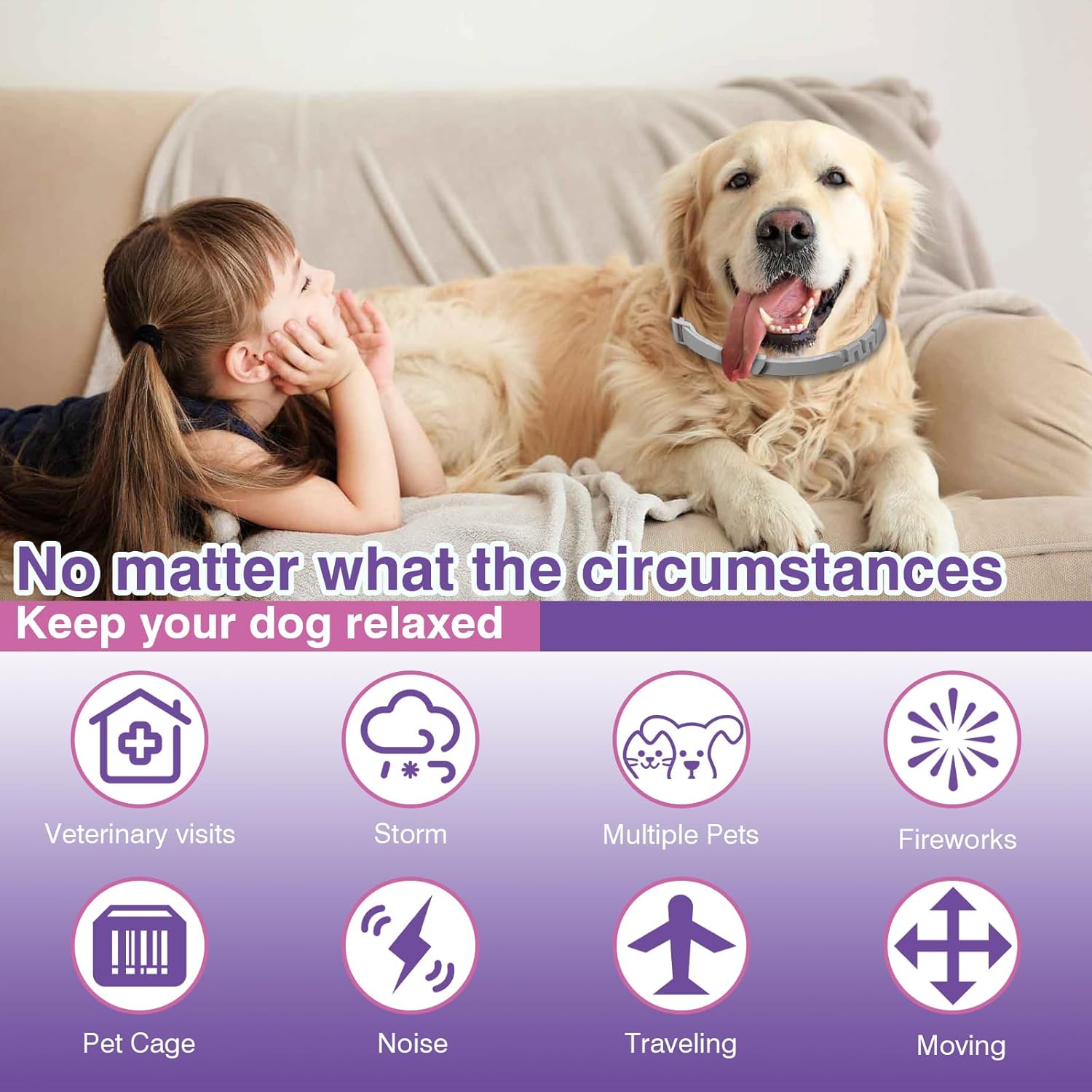 Calming Collar for Dogs 4 Pack Dog Calming Collar with Soothing Pheromone for Dog Helps Relieve Anxiety Stress Adjustable for Dogs Long-Lasting 60 Days Pet Calming Collars Grey - Image 2