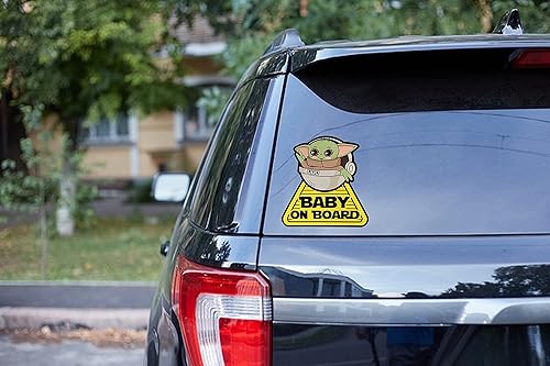 Miniatura 2 de Calcomanía de letrero para automóvil sin imán, paquete de 2, 5 pulgadas de alto, adhesivo de seguridad para bebés a bordo para automóviles. Fácil de
