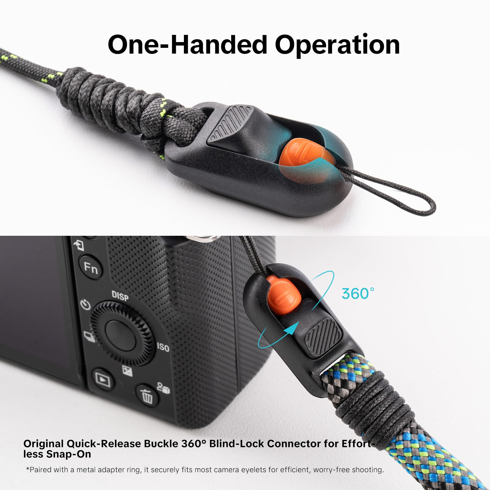 PGYTECH Kamera Handschlaufe Slim Schnellverschluss Verstellbarer für Kompakt/System/Sofortbild Kameras Handykette, Kompatibel mit Sony RX100/Canon G7X/Ricoh GR/Leica/Fujifilm, Outdoor Stil